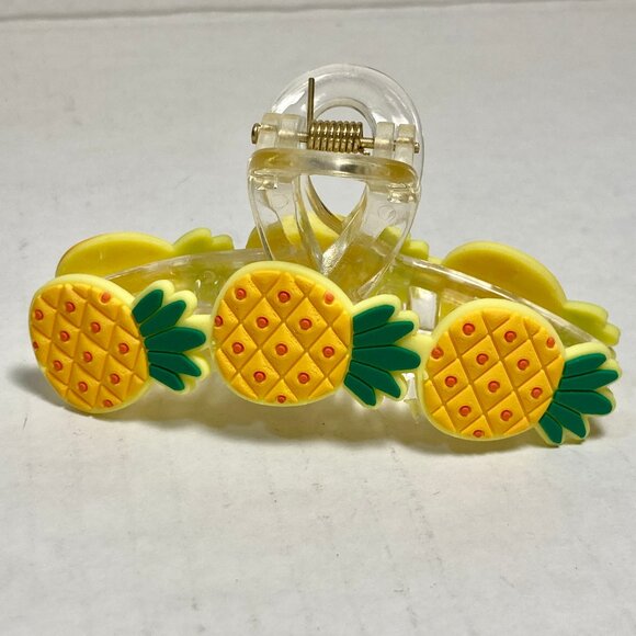 Pineapple Hair Claw Clip Large Long Hair Tropical Fruit Island Summer Yellow - Picture 6 of 13